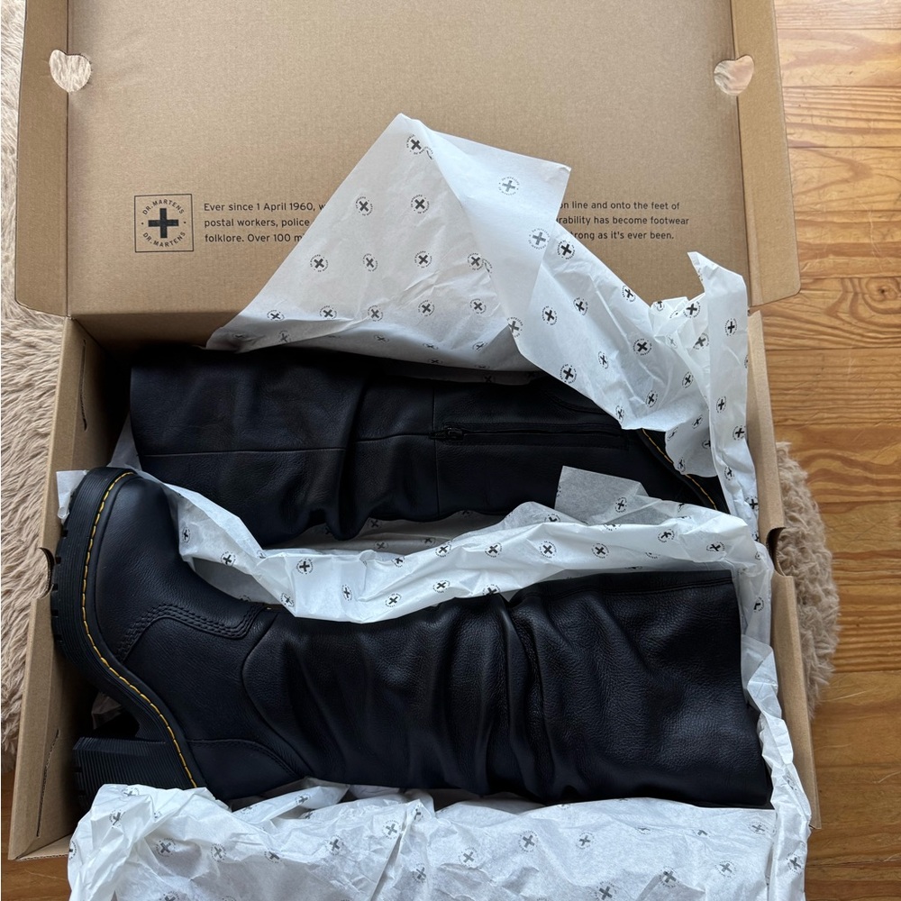 Dr. Martens Black Leather Knee-High Boots - Picture 3 of 5